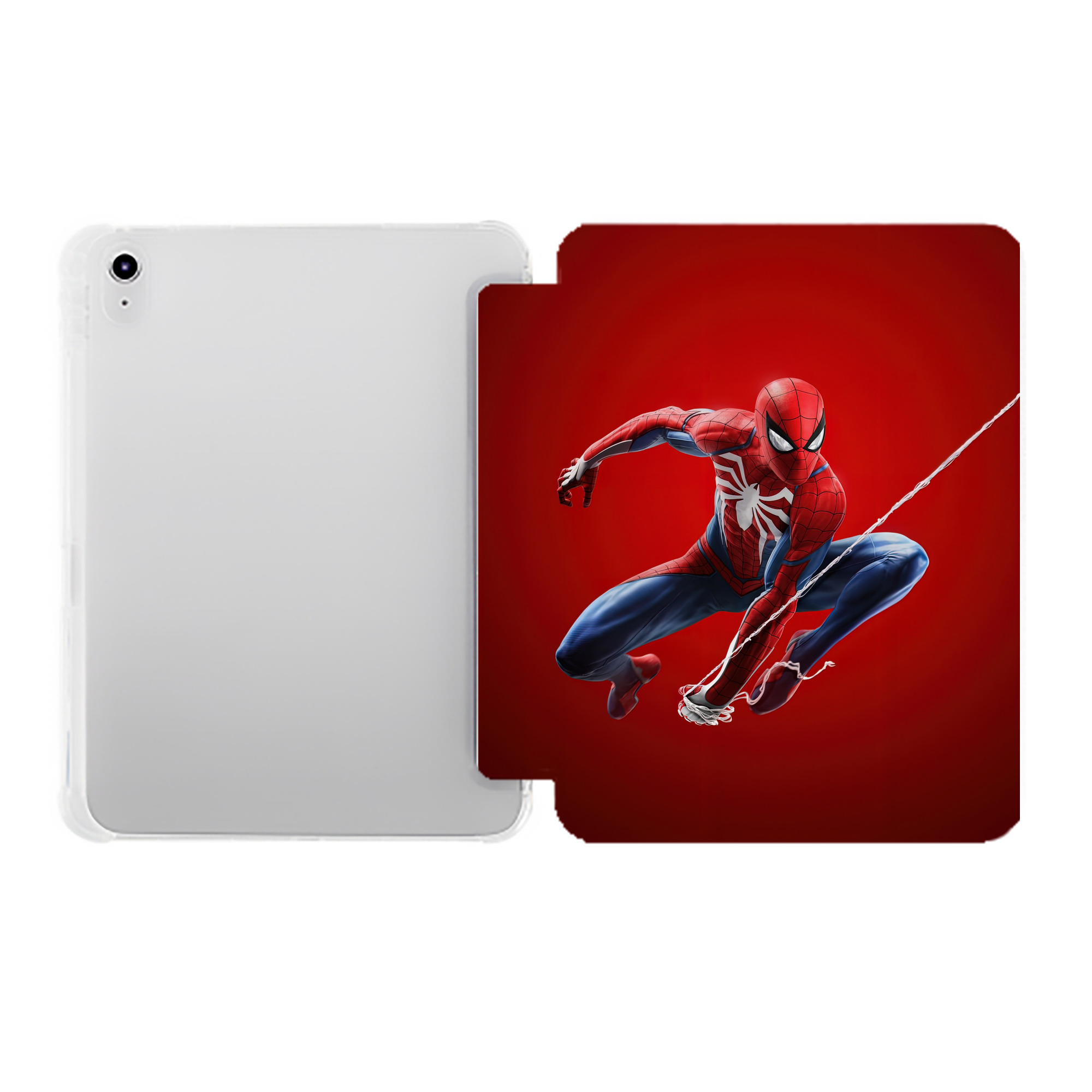 （画像用） Spider Man スパイダーマン IPad ケース ペン収納付き 三つ折りスタンド PUレザー×シリコン 対応機種9.5/10.5/10.9インチ